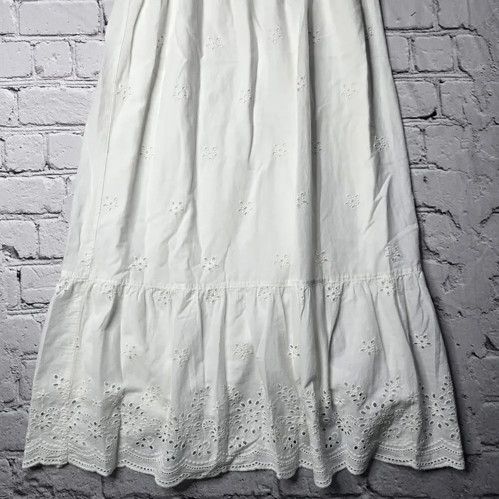 Justice 100% Cotton Eyelet Ruffle‎ Accent Maxi Dress Size 14